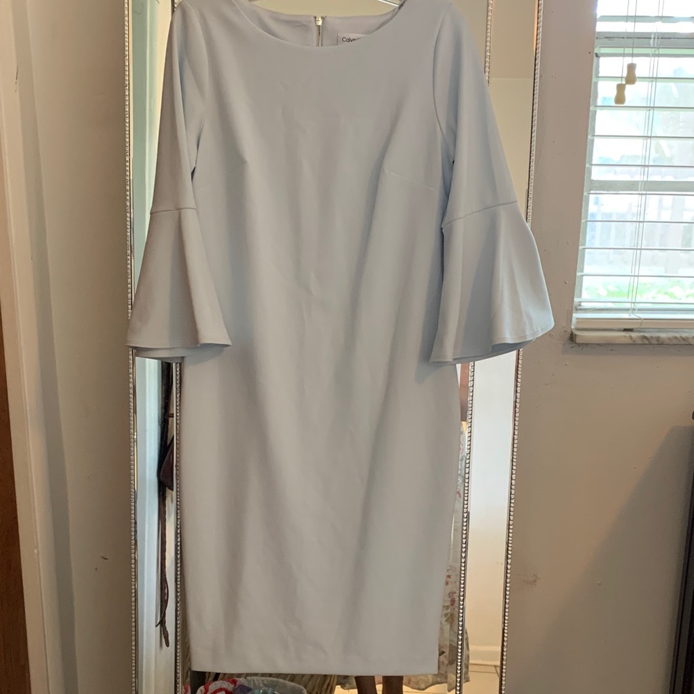 Calvin Klein Light Blue Long Sleeve Dress